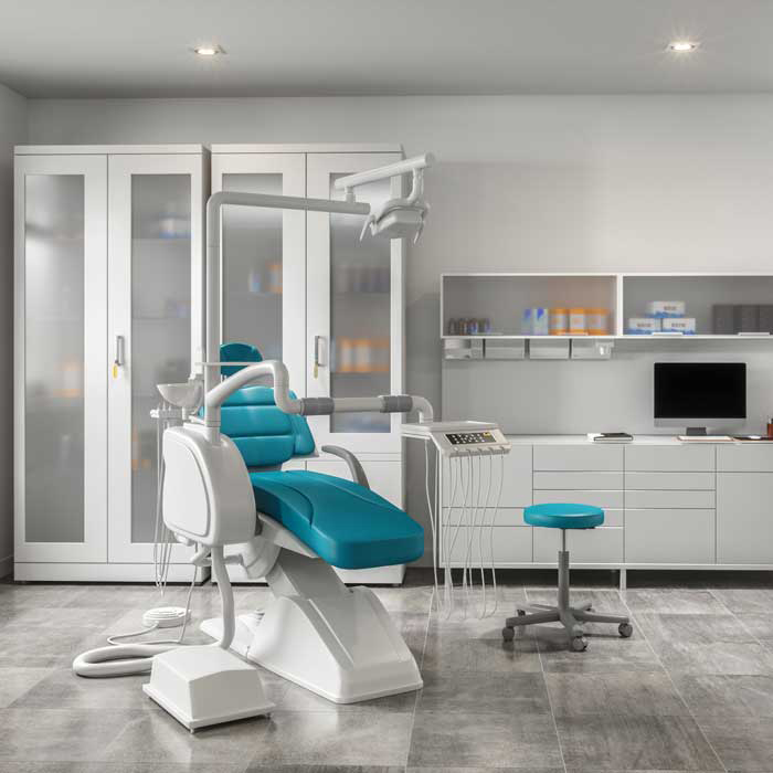 Clean dental office operating room with modern setup