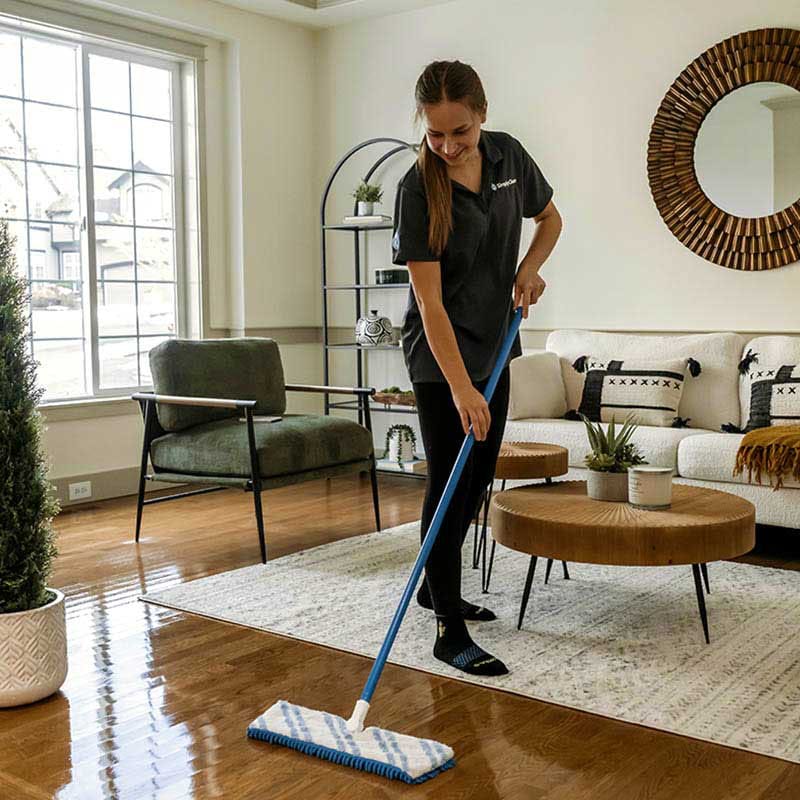 Seattle residential cleaning technician Kristina providing detailed housekeeping service
