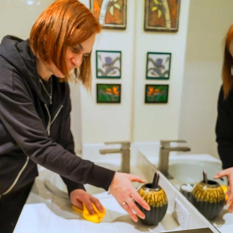 Seattle residential cleaning technician Oksana providing detailed housekeeping service