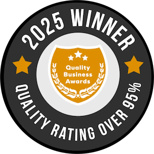 Quality Business Awards Bellevue 2025 badge earned by Simply Clean