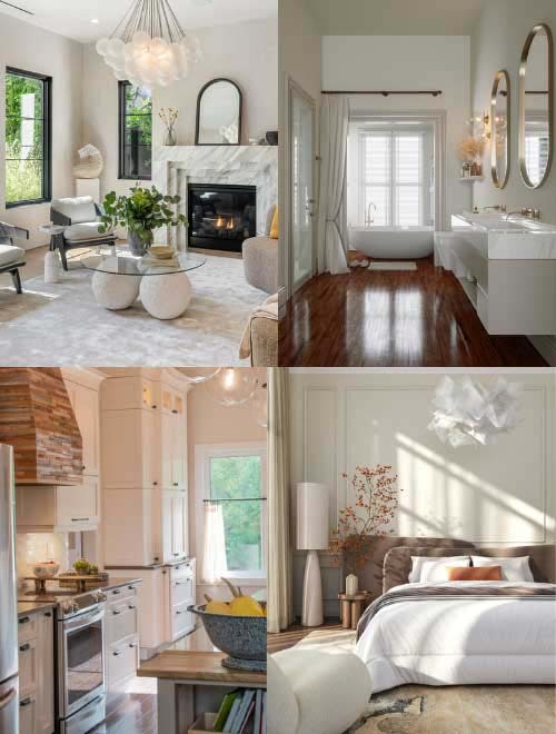 Clean living room, bedroom, kitchen, and bathroom in a Seattle home — rooms available for custom cleaning by Simply Clean